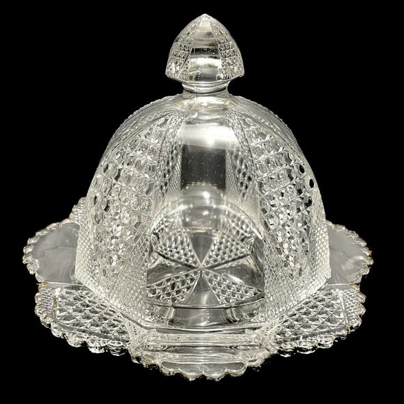 Antique 1896 Carmen by Fostoria 575 Panelled Diamond 4 Pcs Table Set EAPG Rare - Picture 2 of 16